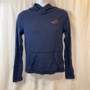 Gently Used Men’s Hollister Lightweight Blue Hoodie Size Small Contrasting Hood